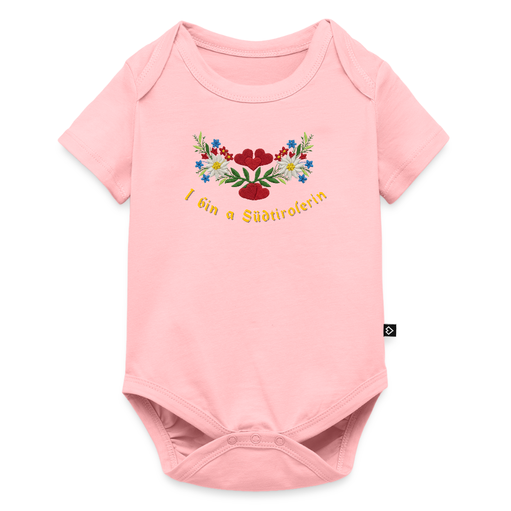 "I bin a Südtirolerin" - Baby Bio-Kurzarm-Body - Mädchen - Tiroler Design Südtirol Lustig - Rosa