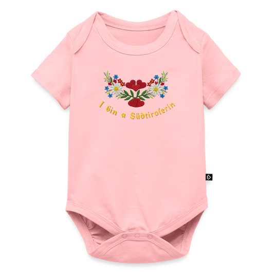 "I bin a Südtirolerin" - Baby Bio-Kurzarm-Body - Mädchen - Tiroler Design Südtirol Lustig - Rosa