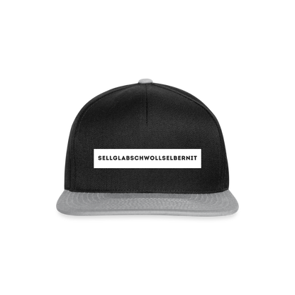 "Sell glabsch woll selber nit" - Schildkappe - Tiroler Design Südtirol | Snapback Cap - Schwarz/Grau