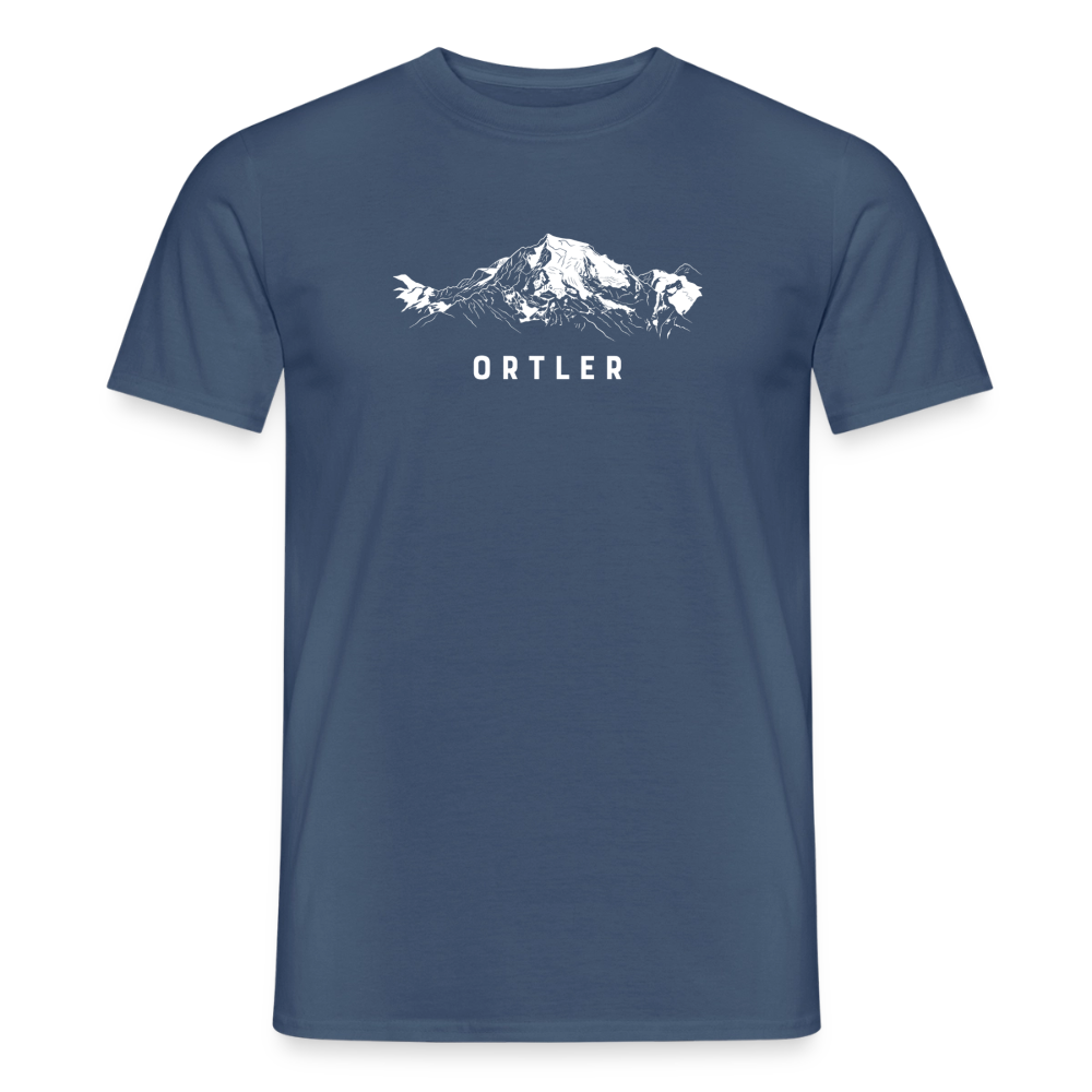 "Ortler" - Shirt -  Berg Design Modern | Männer T-Shirt Südtirol - Dunkles Denimblau