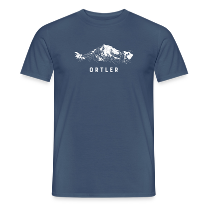 "Ortler" - Shirt -  Berg Design Modern | Männer T-Shirt Südtirol - Dunkles Denimblau