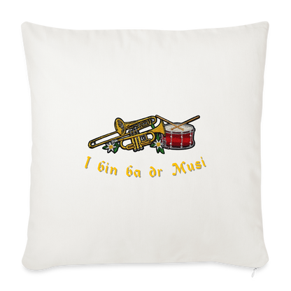 "I bin ba dr Musi" - Kissen - Tiroler Design Südtirol | Sofakissen mit Füllung 44 x 44 cm - Naturweiß 