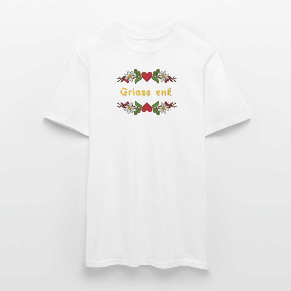 "Griass enk" - Shirt - Tiroler Design Südtirol | Männer T-Shirt Lustig - Weiß