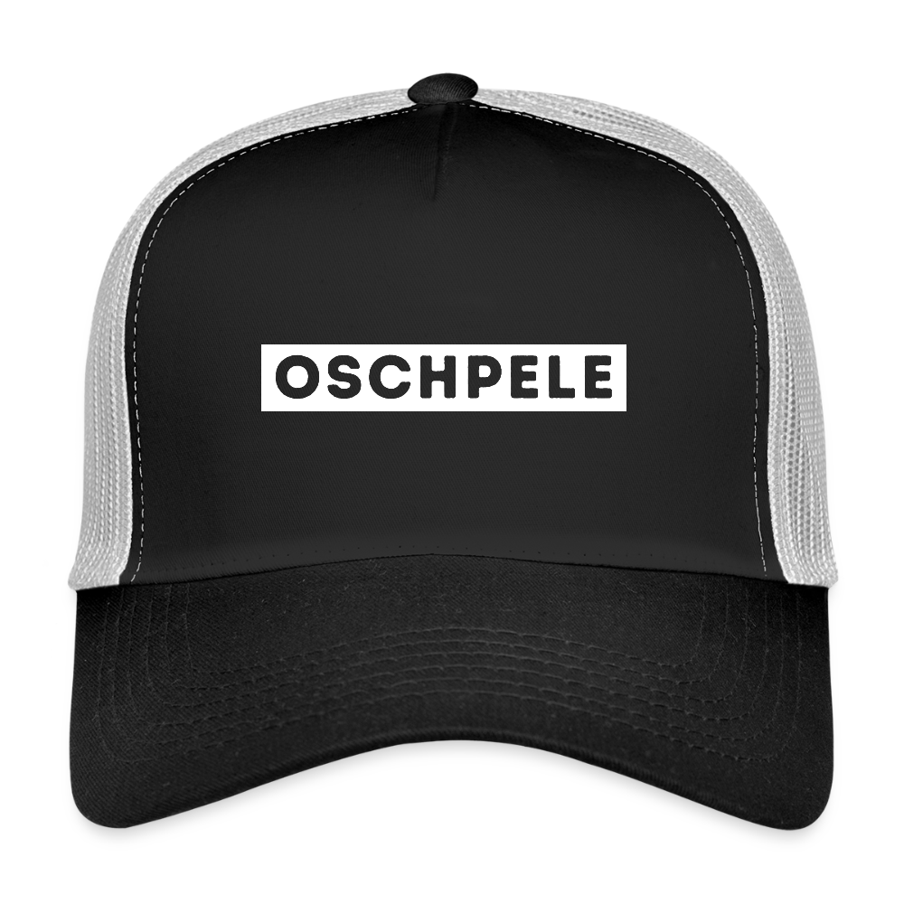"Oschpele" - Schildkappe - Tiroler Design Südtirol | Trucker Cap Lustig Modern - Schwarz/Steingrau