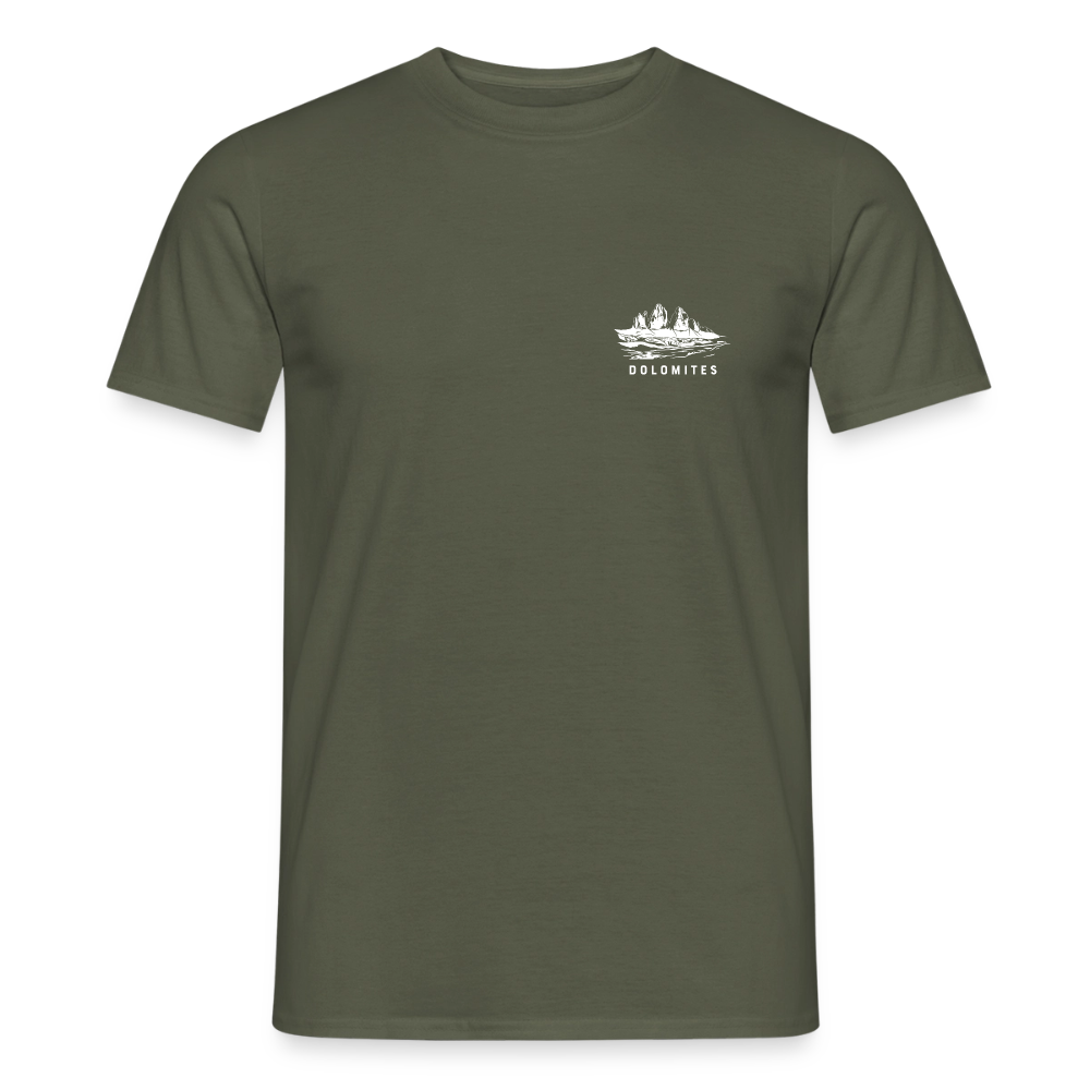 "Domolites" - Shirt -  Berg Design Modern | Männer T-Shirt Südtirol - Militärgrün