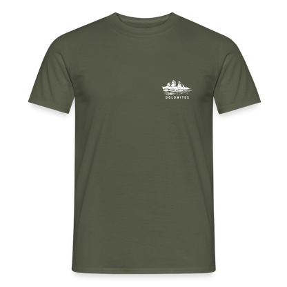 "Domolites" - Shirt -  Berg Design Modern | Männer T-Shirt Südtirol - Militärgrün