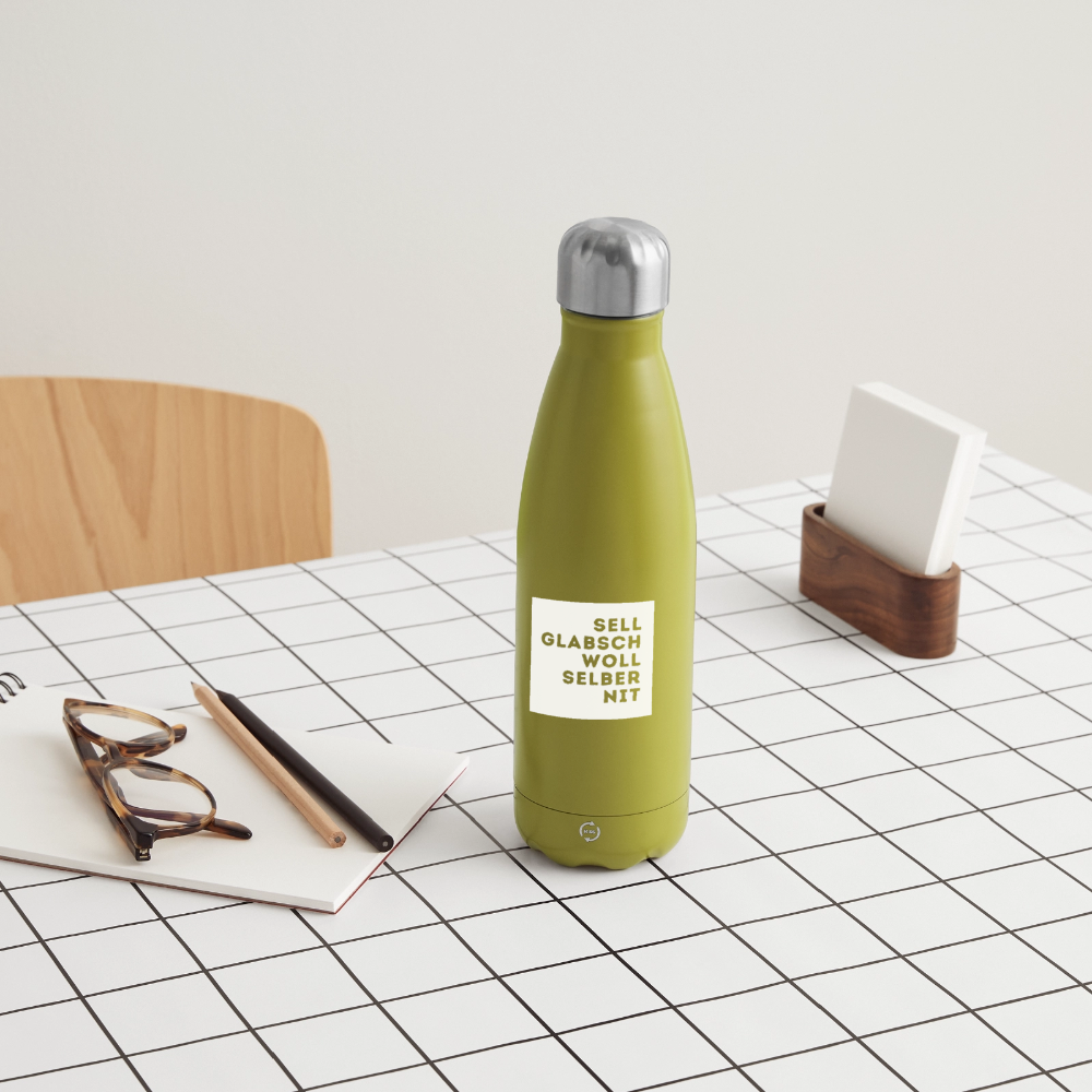 "Sell glabsch woll selber nit" - Trinkflasche - Tiroler Design Südtirol | Thermosflasche 500 ml - Olivgrün 