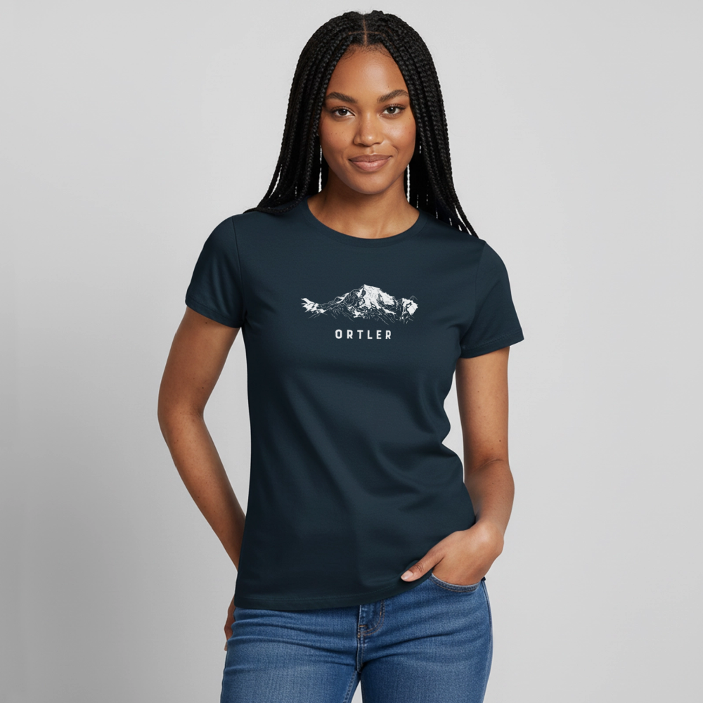 "Ortler" - Shirt -  Berg Design Modern | Frauen T-Shirt Südtirol - Navy