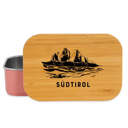 "Südtirol Drei Zinnen" - Jausebox - Tiroler Design Südtirol | Lunch Box - Hellrosa