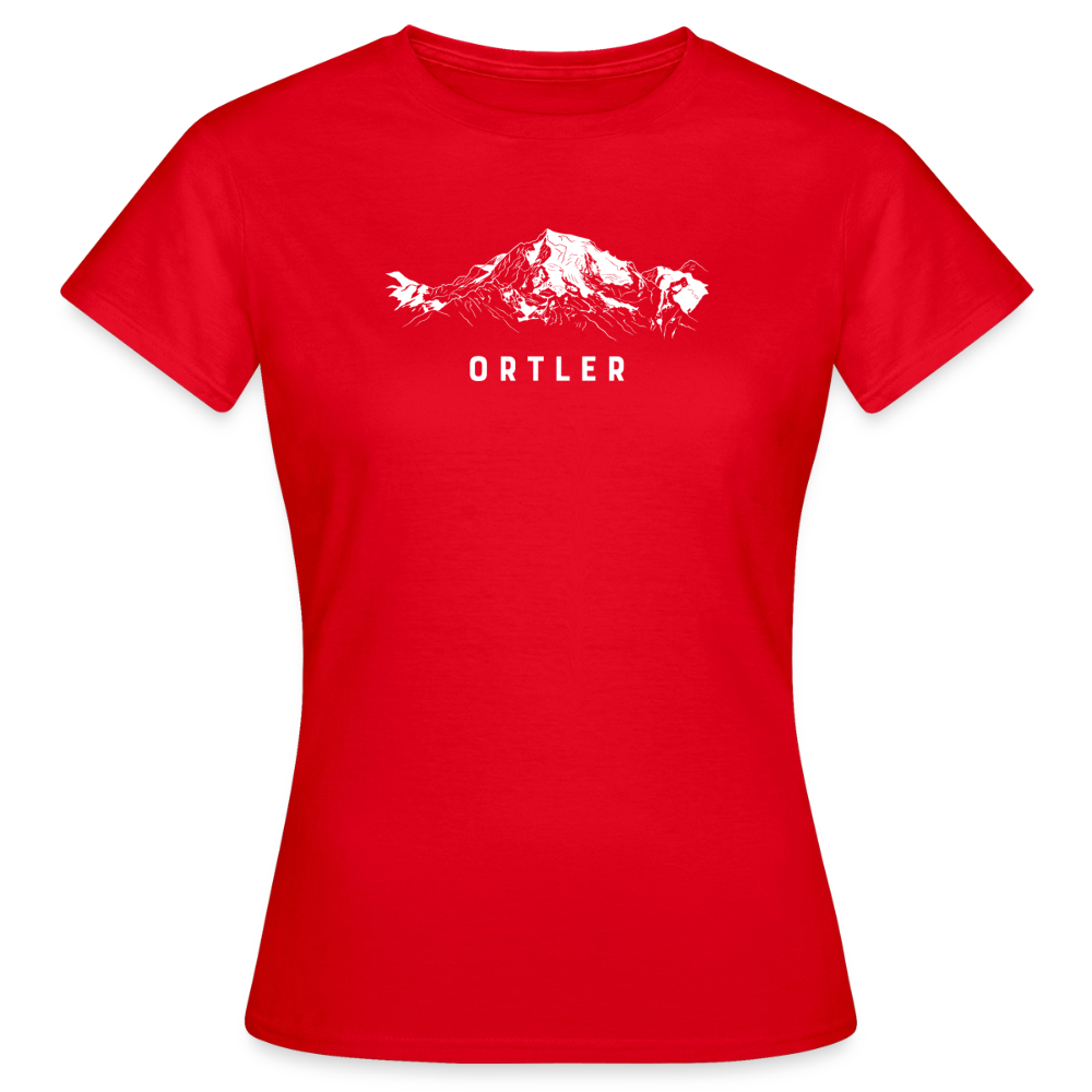 "Ortler" - Shirt -  Berg Design Modern | Frauen T-Shirt Südtirol - Rot