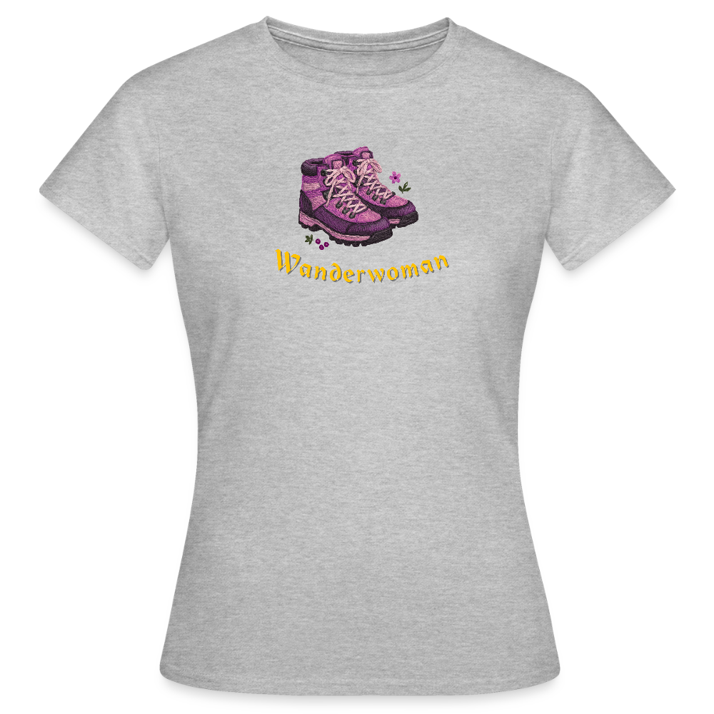 "Wanderwoman" - Shirt - Tiroler Design Südtirol | Frauen T-Shirt - Grau meliert