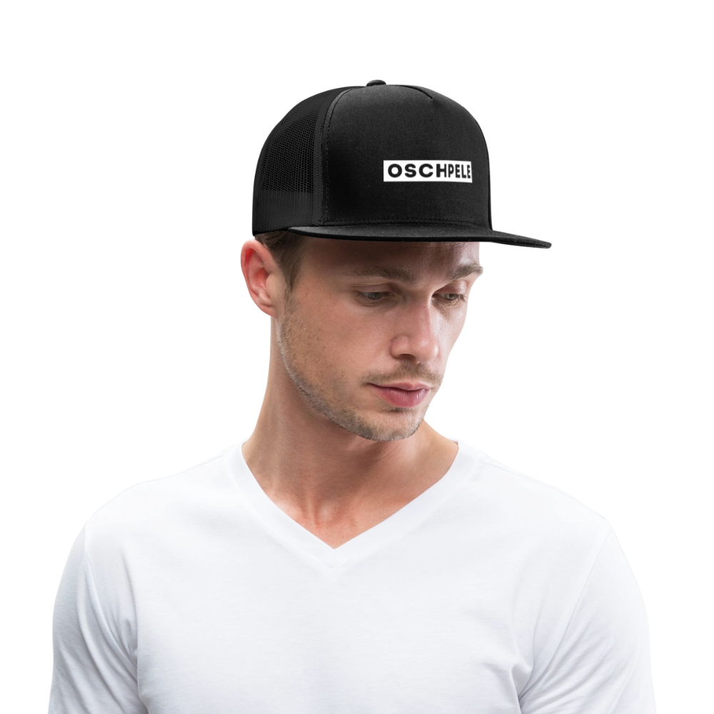 "Oschpele" - Schildkappe - Tiroler Design Südtirol | Trucker Cap Lustig Modern - Schwarz/Schwarz