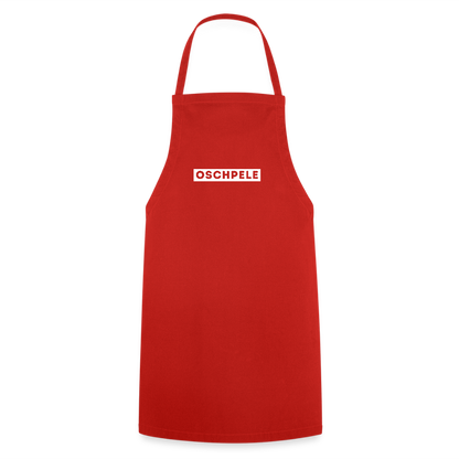 "Oschpele" - Kochschürze - Tiroler Design Südtirol Modern |  Lustiger Spruch - Rot