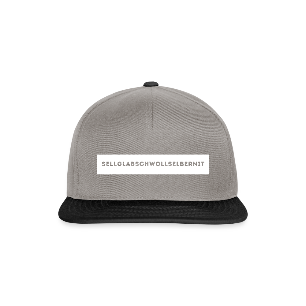 "Sell glabsch woll selber nit" - Schildkappe - Tiroler Design Südtirol | Snapback Cap - Graphit/Schwarz