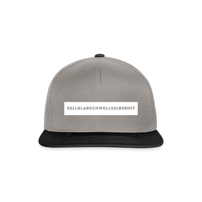 "Sell glabsch woll selber nit" - Schildkappe - Tiroler Design Südtirol | Snapback Cap - Graphit/Schwarz