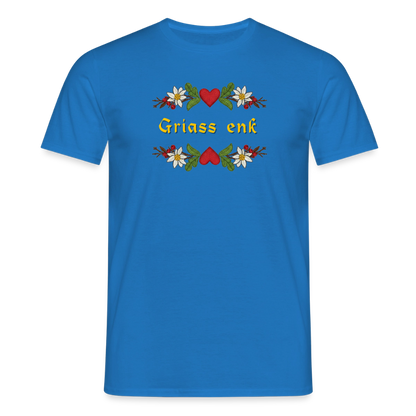 "Griass enk" - Shirt - Tiroler Design Südtirol | Männer T-Shirt Lustig - Royalblau