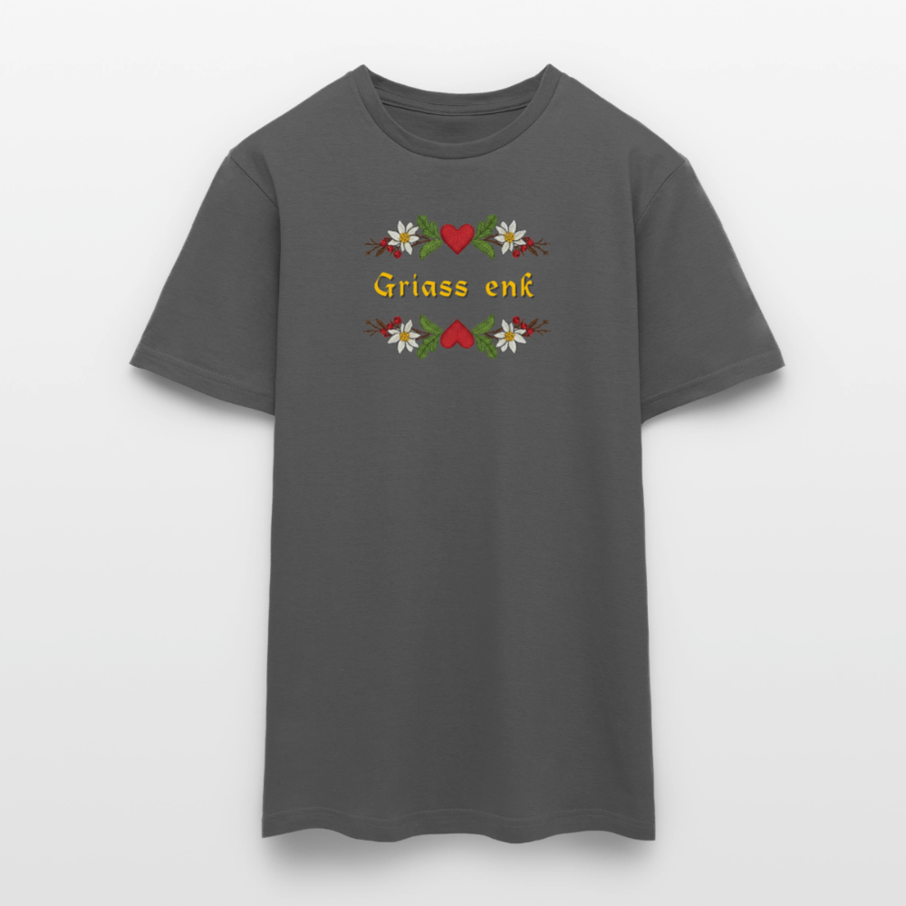 "Griass enk" - Shirt - Tiroler Design Südtirol | Männer T-Shirt Lustig - Anthrazit