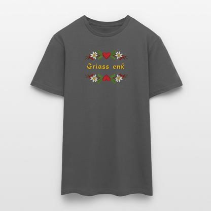 "Griass enk" - Shirt - Tiroler Design Südtirol | Männer T-Shirt Lustig - Anthrazit