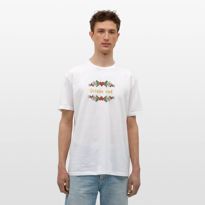 "Griass enk" - Shirt - Tiroler Design Südtirol | Männer T-Shirt Lustig - Weiß