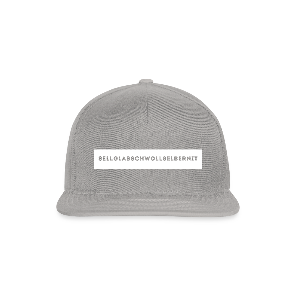 "Sell glabsch woll selber nit" - Schildkappe - Tiroler Design Südtirol | Snapback Cap - Graphit/Graphit