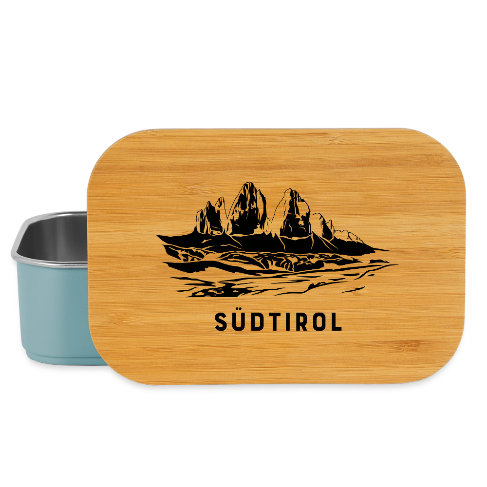 "Südtirol Drei Zinnen" - Jausebox - Tiroler Design Südtirol | Lunch Box - Hellblau