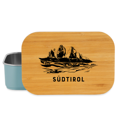 "Südtirol Drei Zinnen" - Jausebox - Tiroler Design Südtirol | Lunch Box - Hellblau