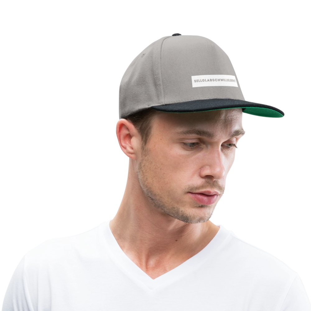 "Sell glabsch woll selber nit" - Schildkappe - Tiroler Design Südtirol | Snapback Cap - Graphit/Schwarz