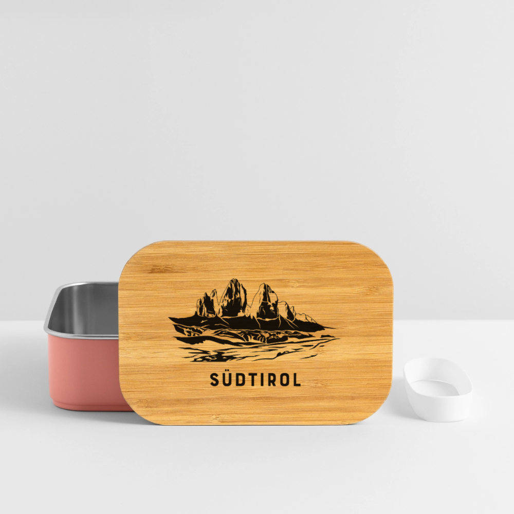 "Südtirol Drei Zinnen" - Jausebox - Tiroler Design Südtirol | Lunch Box - Hellrosa