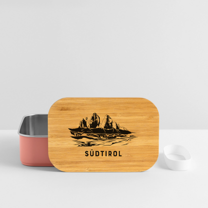 "Südtirol Drei Zinnen" - Jausebox - Tiroler Design Südtirol | Lunch Box - Hellrosa