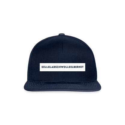 "Sell glabsch woll selber nit" - Schildkappe - Tiroler Design Südtirol | Snapback Cap - Navy/Navy