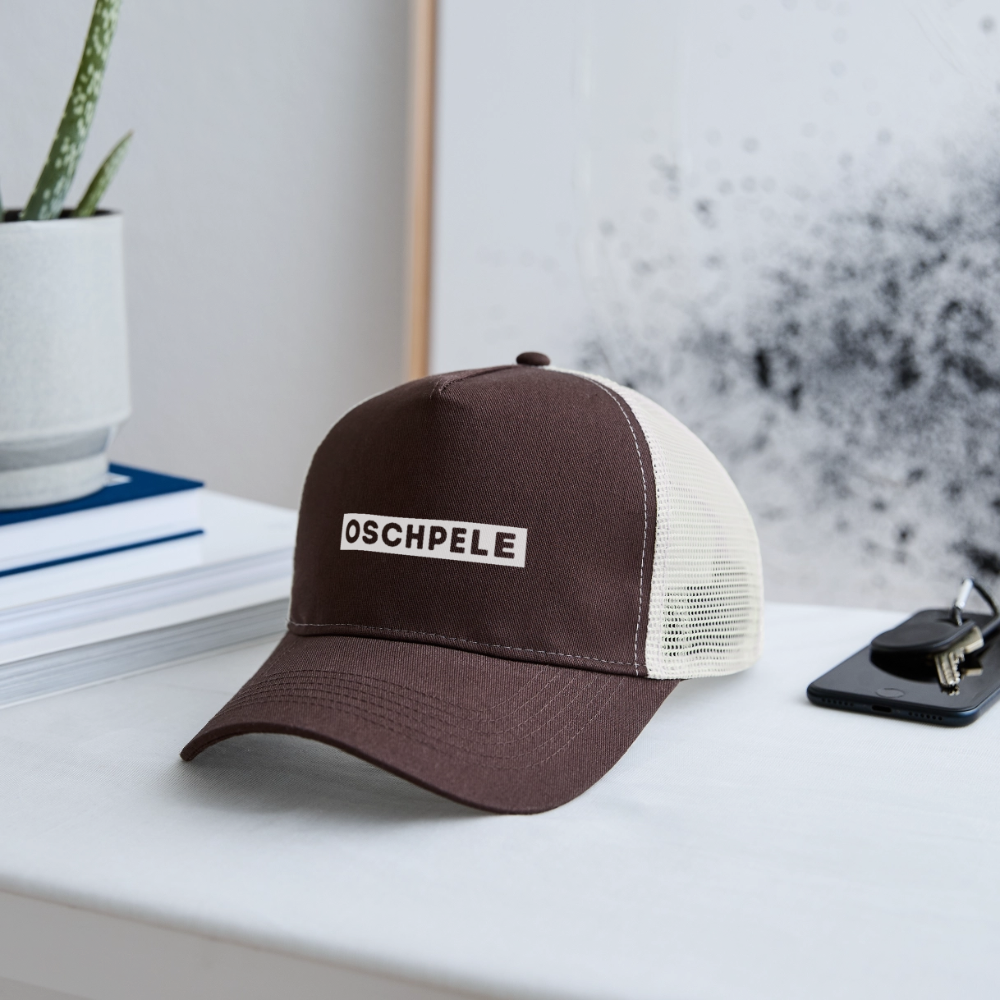 "Oschpele" - Schildkappe - Tiroler Design Südtirol | Trucker Cap Lustig Modern - Braun/Beige