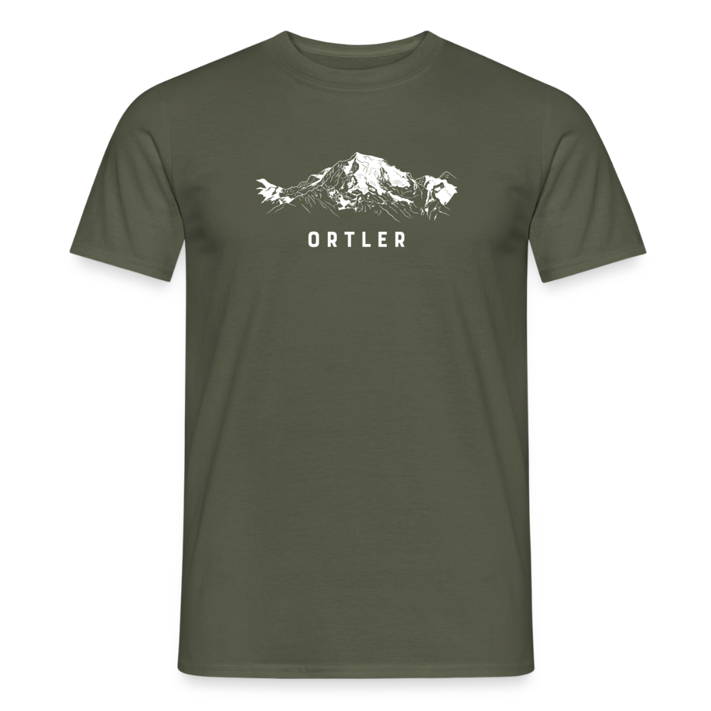 "Ortler" - Shirt -  Berg Design Modern | Männer T-Shirt Südtirol - Militärgrün