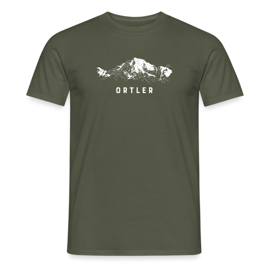 "Ortler" - Shirt -  Berg Design Modern | Männer T-Shirt Südtirol - Militärgrün