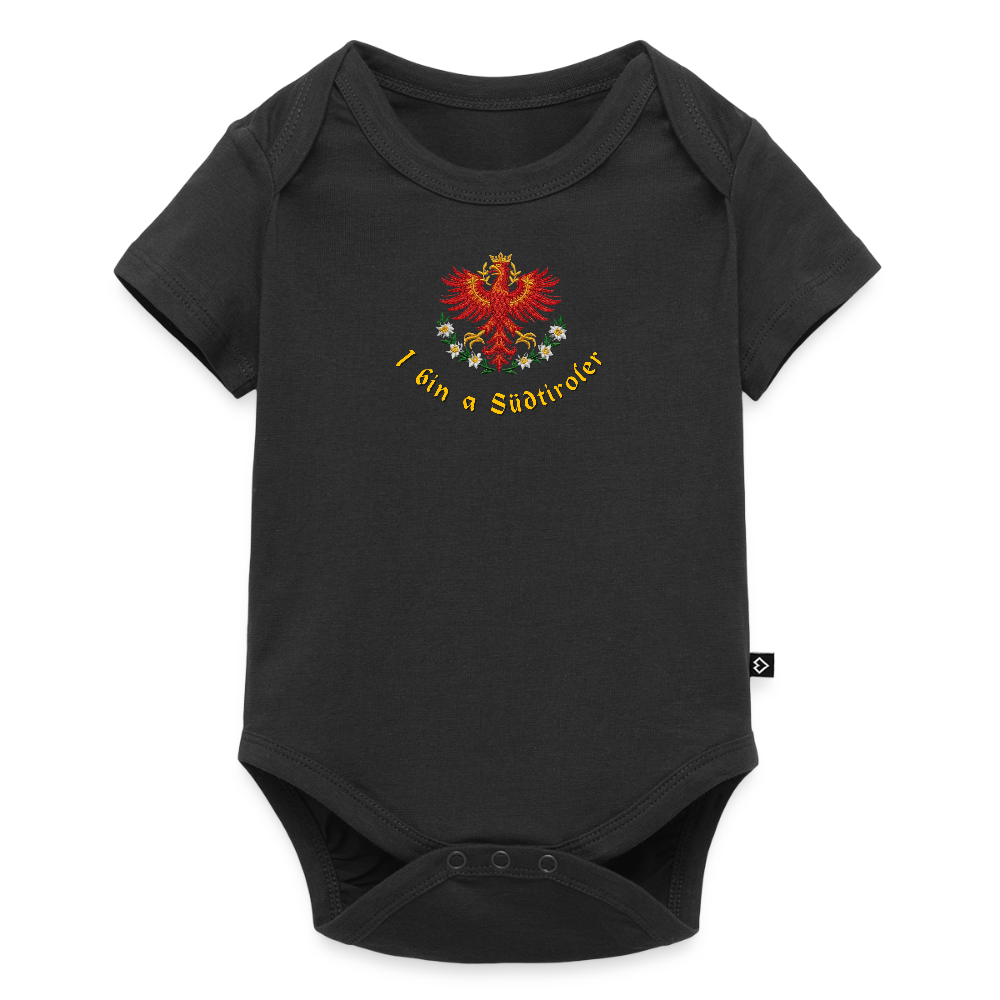 "I bin a  Südtiroler" - Baby Bio-Kurzarm-Body - Tiroler Design Südtirol Lustig - Schwarz