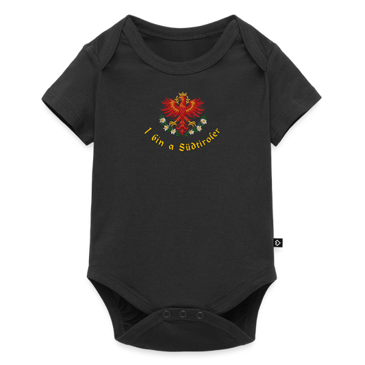 "I bin a  Südtiroler" - Baby Bio-Kurzarm-Body - Tiroler Design Südtirol Lustig - Schwarz
