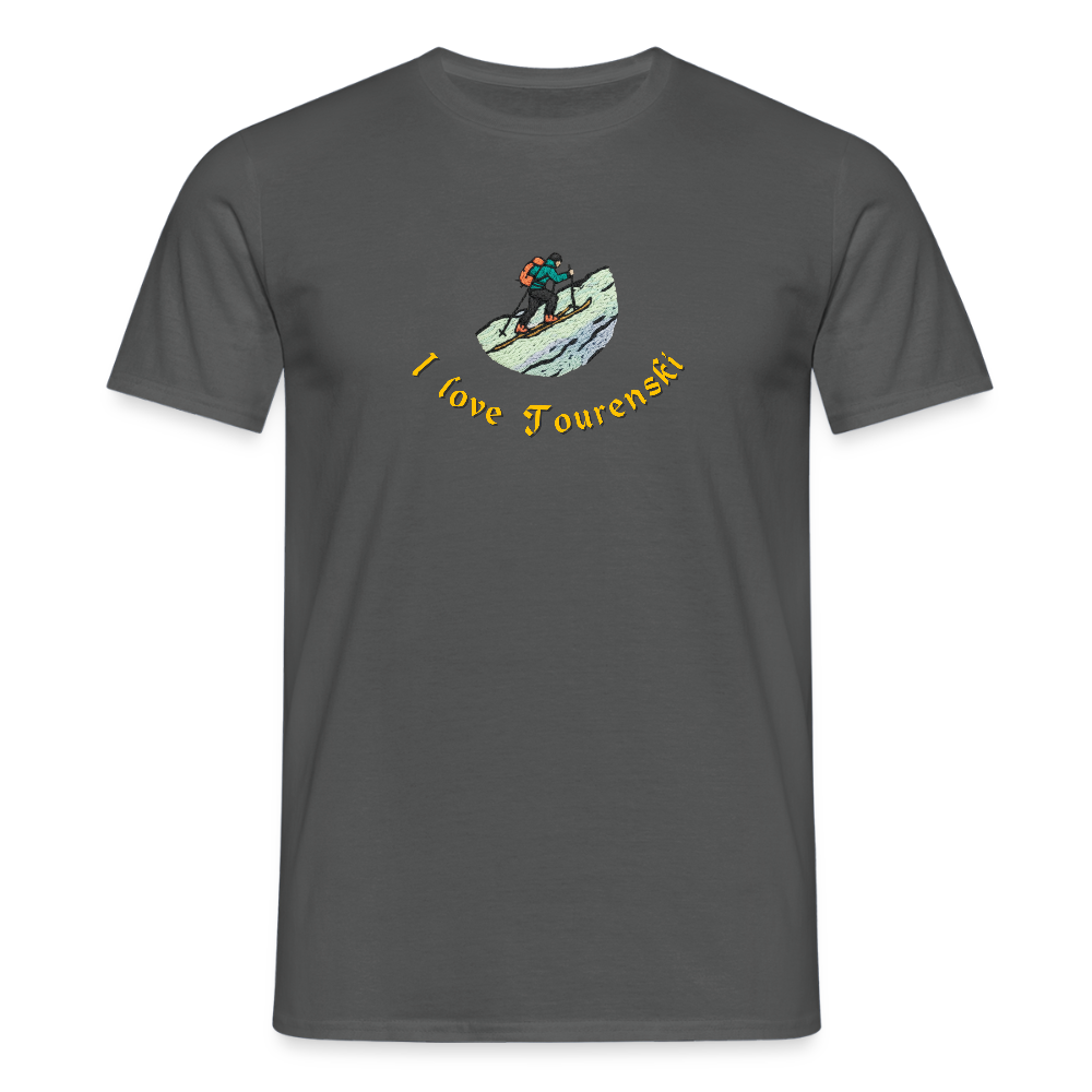 "I love Tourenski" - Shirt - Tiroler Design Südtirol | Männer T-Shirt Skitouren - Anthrazit