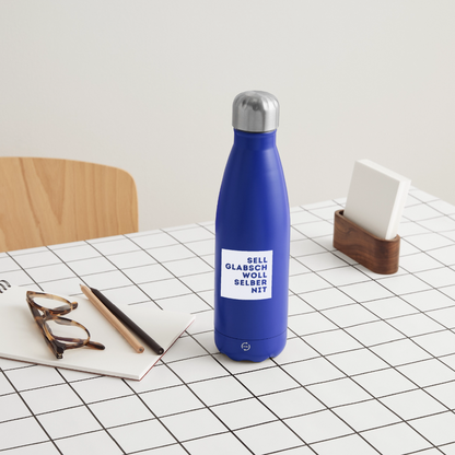 "Sell glabsch woll selber nit" - Trinkflasche - Tiroler Design Südtirol | Thermosflasche 500 ml - Dunkelblau 