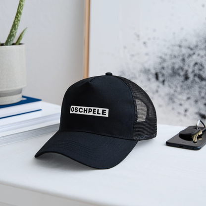 "Oschpele" - Schildkappe - Tiroler Design Südtirol | Trucker Cap Lustig Modern - Schwarz/Schwarz