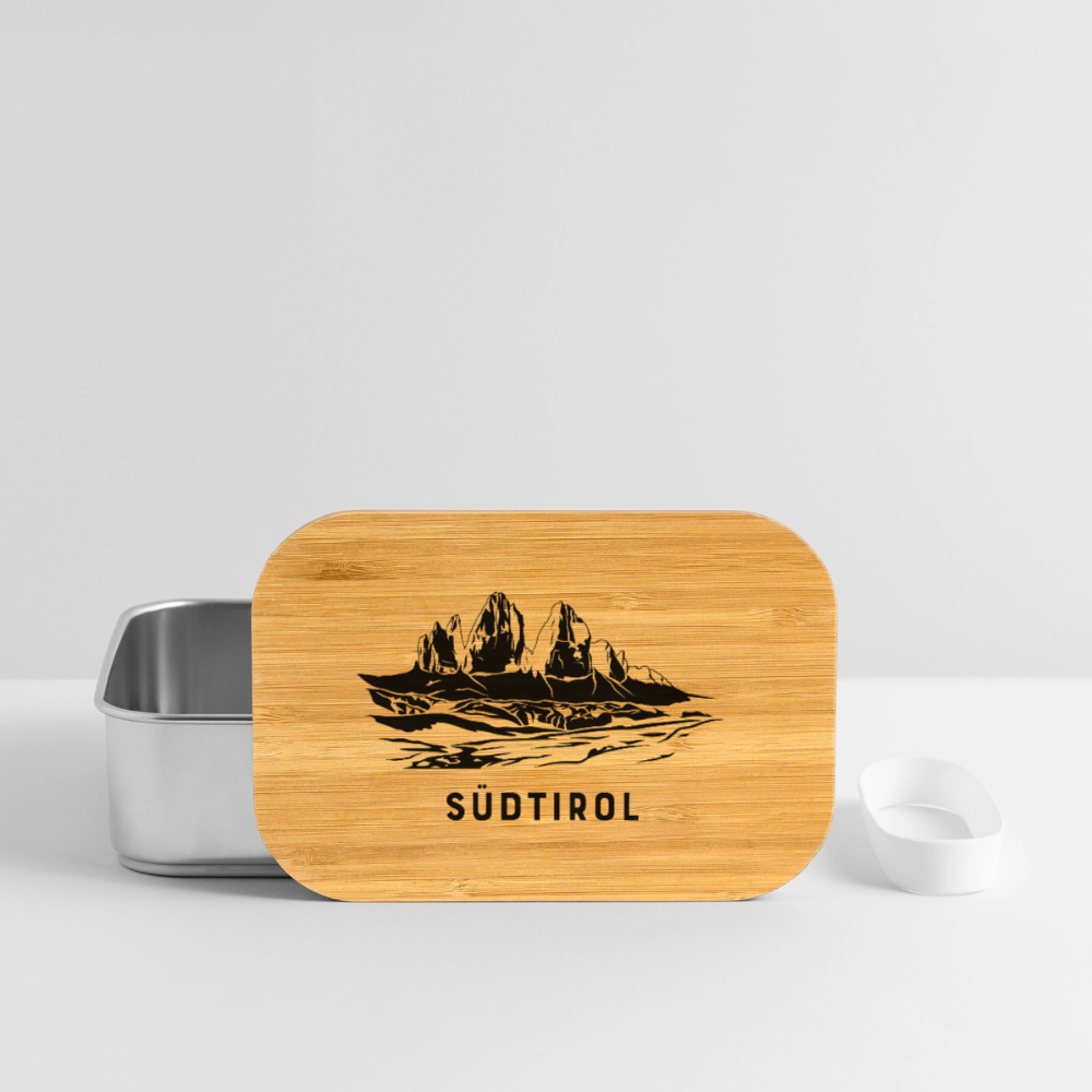 "Südtirol Drei Zinnen" - Jausebox - Tiroler Design Südtirol | Lunch Box - Silber