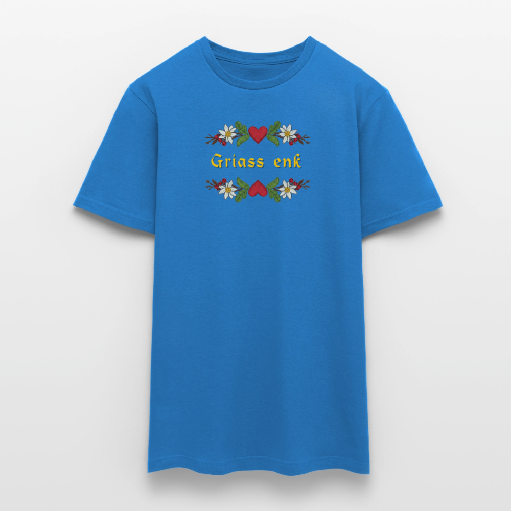 "Griass enk" - Shirt - Tiroler Design Südtirol | Männer T-Shirt Lustig - Royalblau