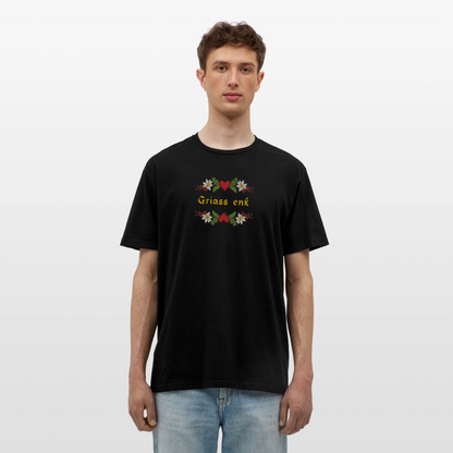"Griass enk" - Shirt - Tiroler Design Südtirol | Männer T-Shirt Lustig - Schwarz