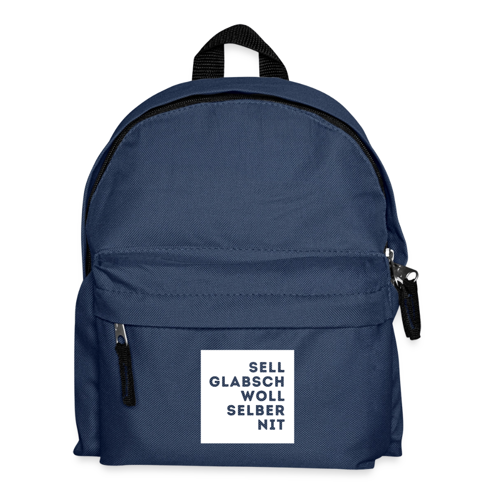 "Sell glabsch woll selber nit" - Tiroler Design Südtirol | Kinder Rucksack - Navy