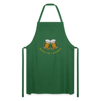 "Nüchtern bin i schüchtern" - Schürze - Tiroler Design Südtirol |  Lustiger Spruch - Grün