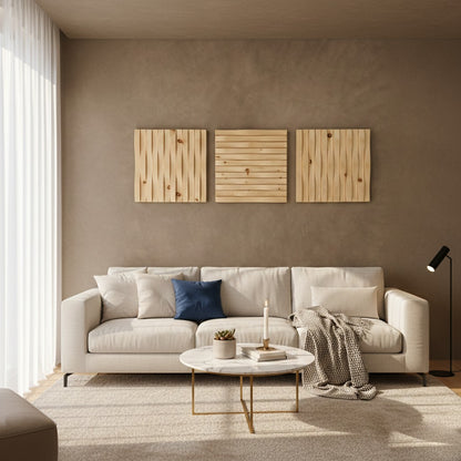 Edles Wandpaneel WAVES aus Zirbe Südtirol | 33x33 cm | 1 Stück | Holzpaneel Zirm Alpin Wellen | Wandkunst Zirbenwelle Holzbild | Handgefertigtes Unikat aus Südtirol mit natürlichem Holzduft