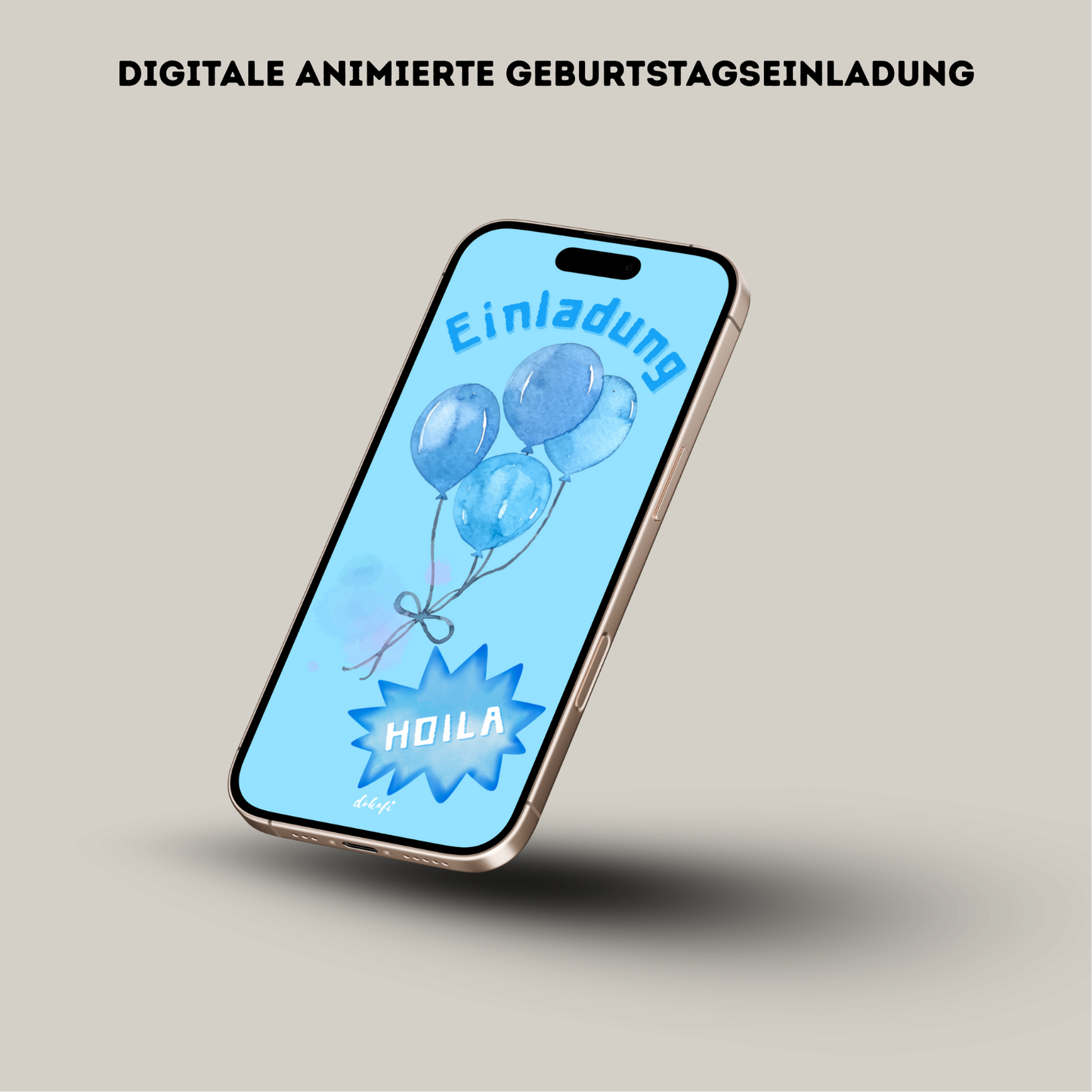 Animierte Geburtstagseinladung "Kids Blau" | Digitaler Download | Video | Fröhliches Design | Einladung für Kinder | Digitale Einladung für Whatsapp | Instagram | Tiktok
