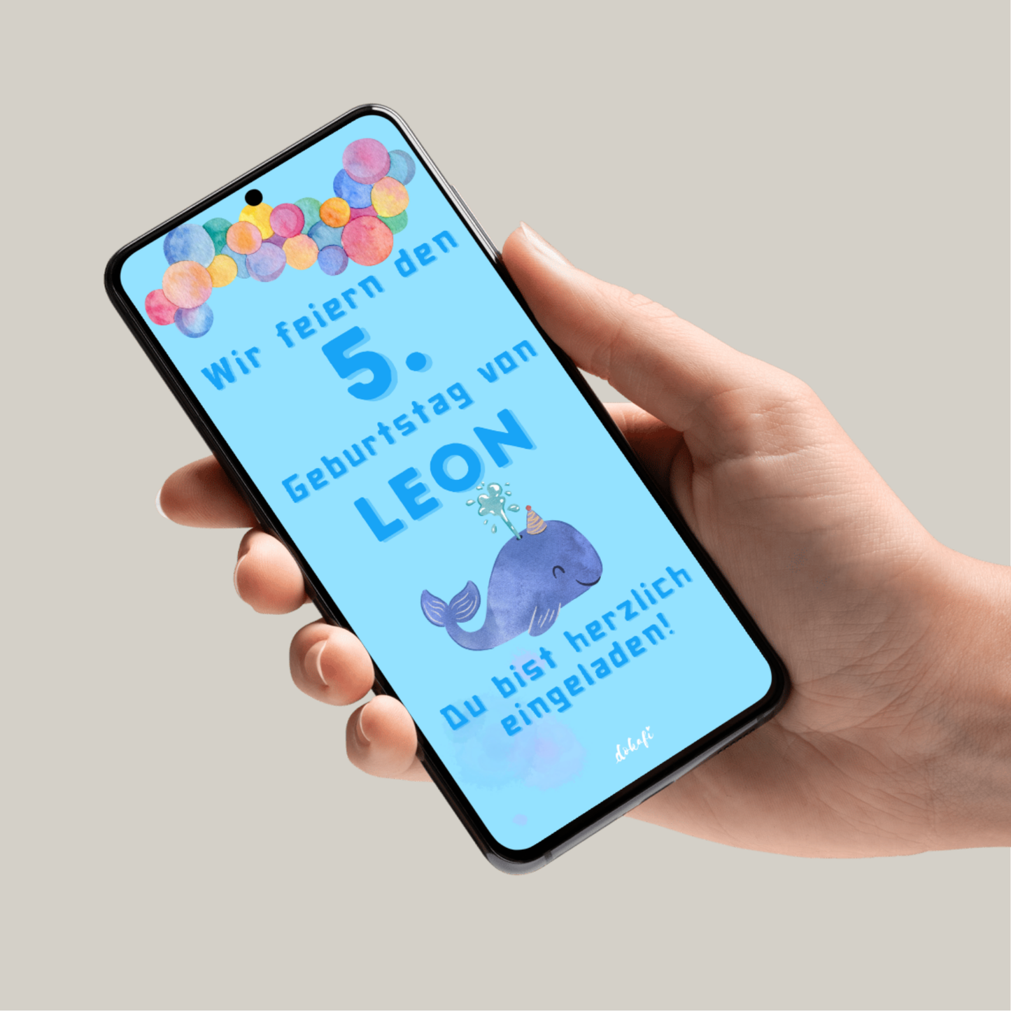 Animierte Geburtstagseinladung "Kids Blau" | Digitaler Download | Video | Fröhliches Design | Einladung für Kinder | Digitale Einladung für Whatsapp | Instagram | Tiktok