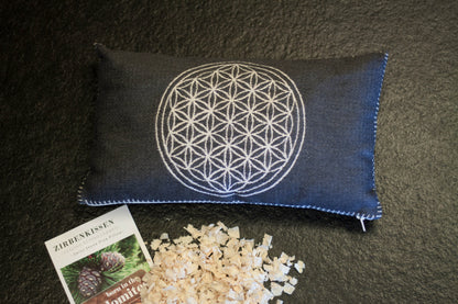 Zirbenkissen LEBENSBLUME 20x35 dunkel Südtirol