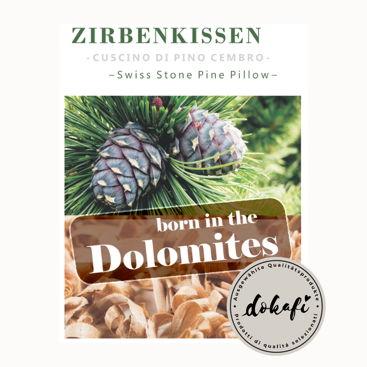 Zirbenkissen LEBENSBLUME 20x35 dunkel Südtirol