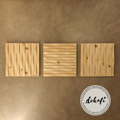 Edles Wandpaneel WAVES aus Zirbe Südtirol | 33x33 cm | 1 Stück | Holzpaneel Zirm Alpin Wellen | Wandkunst Zirbenwelle Holzbild | Handgefertigtes Unikat aus Südtirol mit natürlichem Holzduft