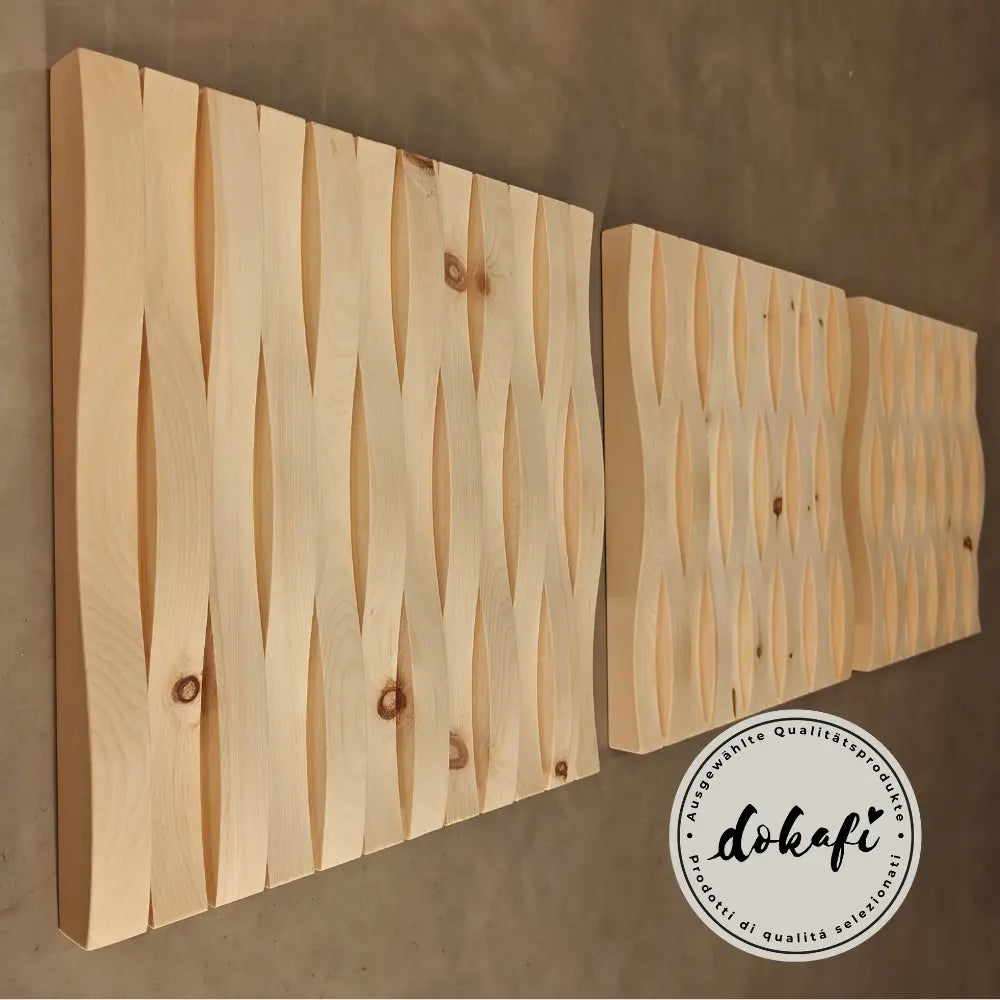 Edles Wandpaneel WAVES aus Zirbe Südtirol | 33x33 cm | 1 Stück | Holzpaneel Zirm Alpin Wellen | Wandkunst Zirbenwelle Holzbild | Handgefertigtes Unikat aus Südtirol mit natürlichem Holzduft